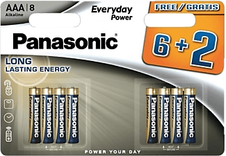 PANASONIC Everyday Power AAA ceruza 1.5V szupertartós alkáli elemcsomag 8db (LR03EPS/8BW)