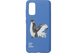 CELLECT GoGreen hátlap, pingvin mintás, kék (Samsung Galaxy S20-hoz)