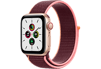 APPLE Watch SE (GPS + Cellular) 40 mm - Smartwatch (130 - 200 mm, Gewebtes Nylon, Gold/Pflaume)