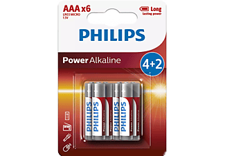 PHILIPS LR03P6BP/10 Power Alkalin AAA 4+2 Pil