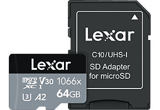 LEXAR 64GB High-Performance 1066x microSDXC™ UHS-I, 160MB/s okuma 70MB/s yazma C10 A2 V30 U3 Hafıza Kartı