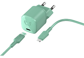 FRESH 'N REBEL USB-C Mini Charger 18 Watt met Apple Lightning-kabel 1,5 Meter Lichtgroen