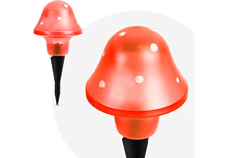 GARDEN OF EDEN 11704A LED-es szolár gombalámpa, piros, 11cm