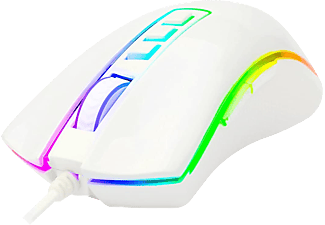 REDRAGON Cobra RGB gaming egér, 100-10 000 dpi, 7 programozható gomb, fehér (M711W)