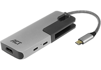 ACT AC7021 USB Type-C/HDMI átalakító, 4K, 0,15 méter, PD 60W, '2xUSB-C, 2xUSB-A, kártyaolvasó