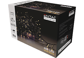 ENTAC Karácsonyi IP44 400 LED, fürtös fénysor meleg fehér, 8m (ECL-M400WW)