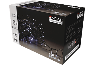 ENTAC Karácsonyi IP44 400 LED, fürtös fénysor hideg fehér, 8m (ECL-M400CW)