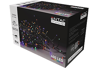 ENTAC Karácsonyi IP44 400 LED, fürtös fénysor színes, 8m (ECL-M400MC)