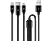 TTEC AlumiCable 1m Type-C, Lightning, Micro USB Trio Şarj Kablosu Siyah