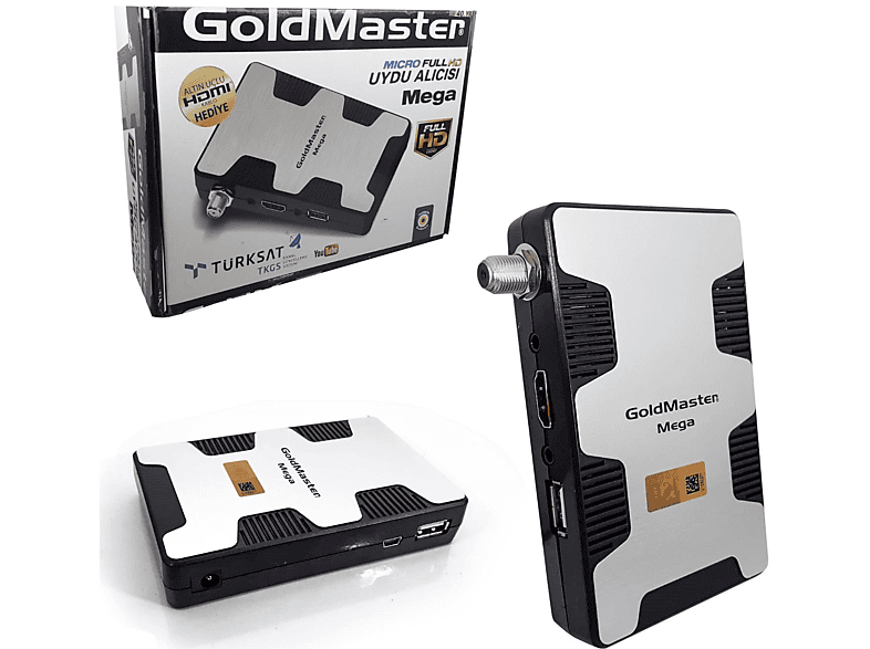 GOLDMASTER Mega Micro Full HD Uydu Alıcısı Siyah Gri indirimsa