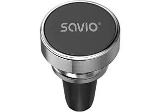 SAVIO szellőzőrácsra rögzíthető mágneses mobiltelefon tartó, ezüst (CH-03)