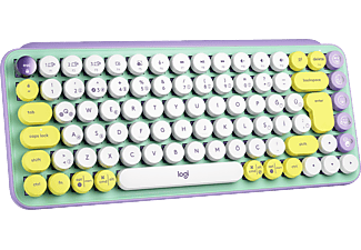 LOGITECH POP Keys Daydream Özelleştirilebilir Emoji Tuşlu Mekanik Kablosuz Klavye - Mint&Lila