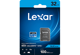 LEXAR 32GB High-Performance 633x microSDHC™ UHS-I, 100MB/s okuma 20MB/s yazma C10 A1 V10 U1 Hafıza Kartı