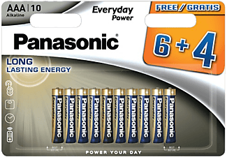 PANASONIC 6+4F AAA mikro elem, 10 db/csomag (LR03EPS/10BW)