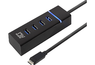 ACT USB Type-C HUB, 4xUSB-A port, USB 3.2 Gen1 , fekete (AC6415)