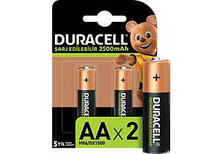 DURACELL 2'li AA 2500 mAh Şarj Edilebilir Pil