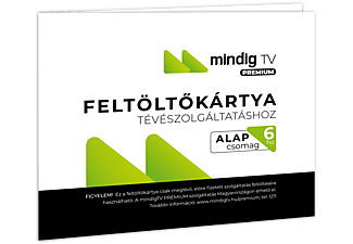 MINDIGTV PRÉMIUM Alap csomag Feltöltő kártya 6 hó Előre fizetett szolgáltatás