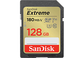 SANDISK Extreme SDXC memóriakártya, 128 GB, 180/90 MB/s, UHS-I, Class 10, U3, V30 (121580)