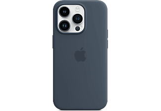 APPLE iPhone 14 Pro MagSafe rögzítésű szilikon tok, viharkék (MPTF3ZM/A)