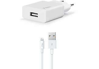 TTEC SmartCharger hálózati töltő USB-A csatlakozással, lightning kábellel 2.1A - fehér (2SCS20LB)