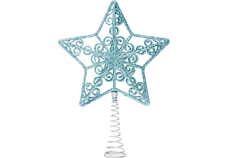 FAMILY CHRISTMAS Karácsonyi dísz - csillag csúcsdísz - 20,5 x 14,5 cm - kék