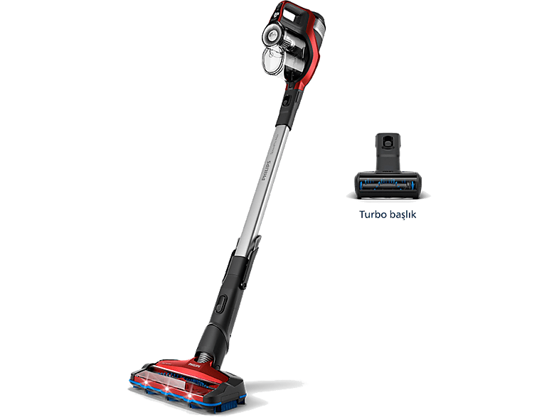 PHILIPS XC7043/01 Şarjlı Dik Süpürge Kırmızı - indirimsa.com