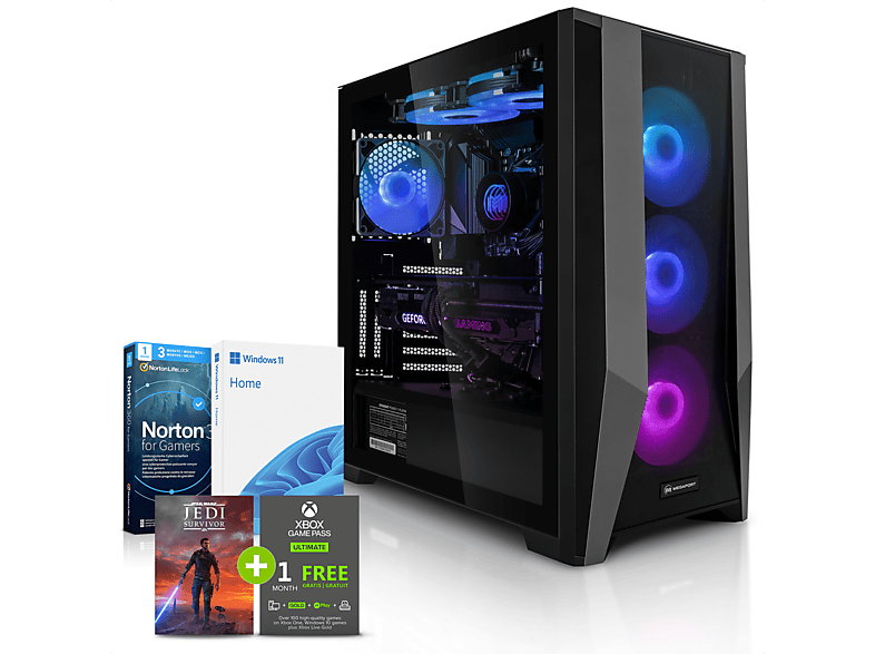 MEGAPORT High End Gaming PC AMD Ryzen 5 7600X Windows 11 Gaming PC