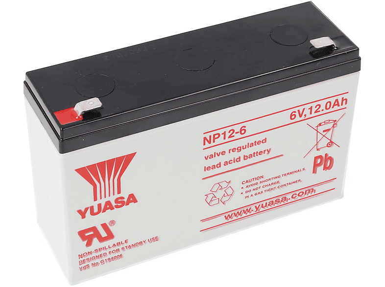 YUASA YUASA NP12 6 Akku Blei PB 6 Volt 12Ah Mit Faston S Pb Blei