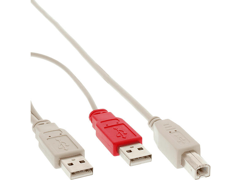 INLINE InLine USB 2 0 Y Anschlußkabel 2x Stecker A an B 1 0m Kabel