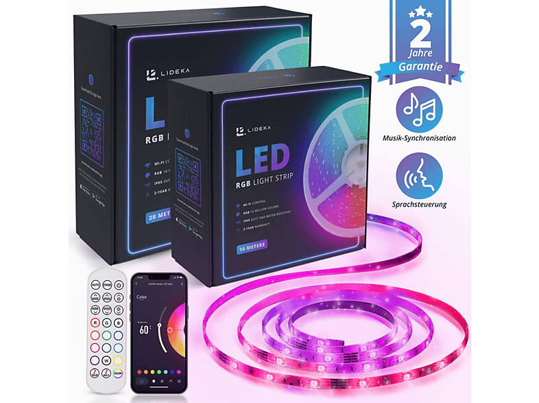 Lideka Rgb Led Strip Light M Led Streifen Mit App Led Streifen Rgb