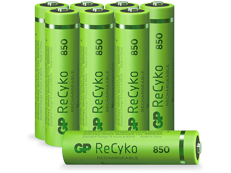 GP BATTERIES AAA Micro Akku NiMH 850 mAh ReCyko 1 2V 8 Stück NiMH