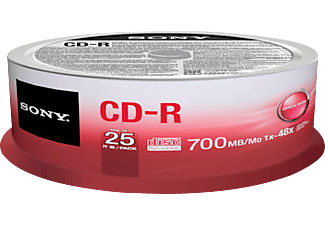 SONY CD-R írható lemez 700 MB 48x, 25 db hengeren