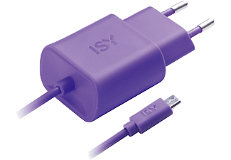 ISY IWC 3000 Micros USB fali töltő kábellel, lila