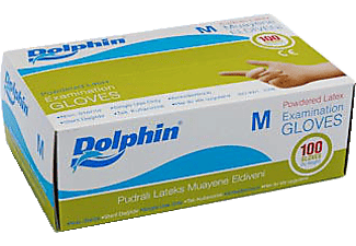 DOLPHIN Lateks 50'li Muayene Eldiveni Pudralı S Boy TM-ELD-0016