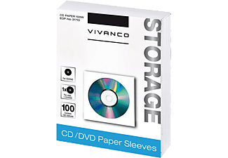 VIVANCO 31710 100 Adet CD/DVD Zarfı Beyaz