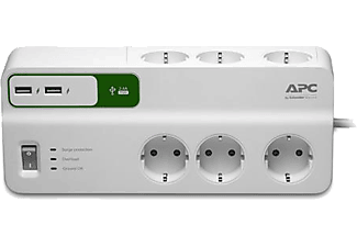 SCHNEIDER PM6U-GR APC 6 Çıkışlı Akım Korumalı Priz+2 Adet 5V-2.4A USB