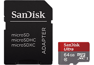 SANDISK microSDXC 64GB Ultra Class10 UHS-I, 80MB/s + Adapter (SDSQUNC-064G-GN6MA)