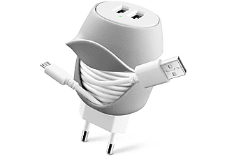 CELLULARLINE Twister Seyahat 2.1A Micro USB Şarj Cihazı Beyaz