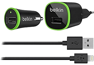 BELKIN Micro Duvar-Araç Şarj Kiti 1A x 5W Lightning Kablo Siyah