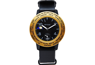 ATOP AWA-BKGD-L01 Gerçek Deri Gold Dünya Kol Saati