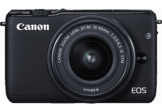 CANON EOS M10 3 inç 7.5 cm Ekran 18 MP EF-M 15-45mm Lens Kit Wi-Fi NFC EU23 DSLR Fotoğraf Makinesi Siyah