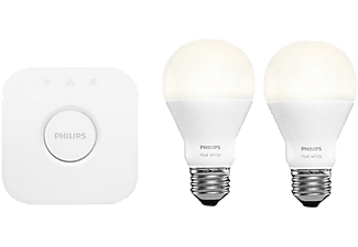 PHILIPS HUE Kezdőkészlet 9,5W E27 fehér hangulatizzó (2db) + bridge