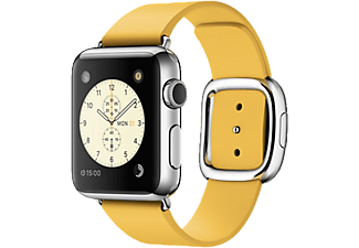 APPLE Watch 38 mm-es, rozsdamentes acél tok körömvirágszínű szíjjal, modern csattal, közepes (mmff2hc/a)