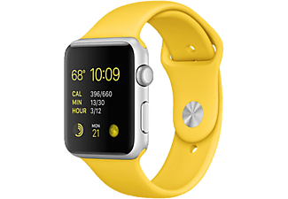 APPLE Watch Sport 42 mm-es, ezüstszínű alumíniumtok sárga sportszíjjal (mmfe2hc/a)