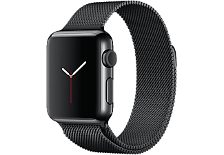 APPLE Watch 38 mm-es, rozsdamentes acél tok asztrofekete milánói szíjjal (mmfk2hc/a)