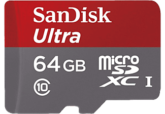 SANDISK microSDXC 64GB Ultra kártya Class 10 80Mb/s + adapter (139732) (SDSQUNC-064G-GN6IA)