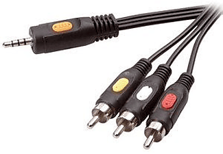 VIVANCO 45408 CC A 20 3 3 x RCA TO 3.5 mm 4 Pin Soket Video Kablosu