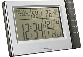 TECHNOLINE Digitális időjárás állomás, monochrom kijelzővel ezüst-fekete (WS 9121)