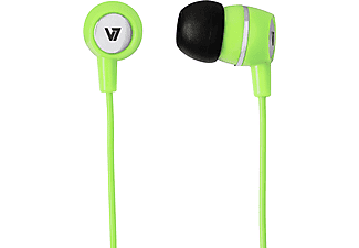 V7 HA110-GRN-12EB mikrofonos fülhallgató, zöld