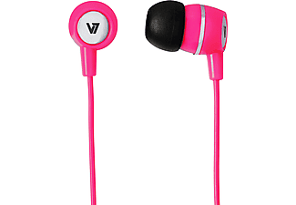 V7 HA110-PNK-12EB mikrofonos fülhallgató, rózsaszín